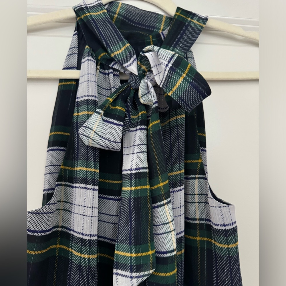 J Crew Festive halter top in plaid- size 4